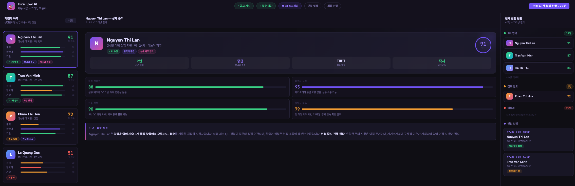 AI 채용 스크리닝 사례